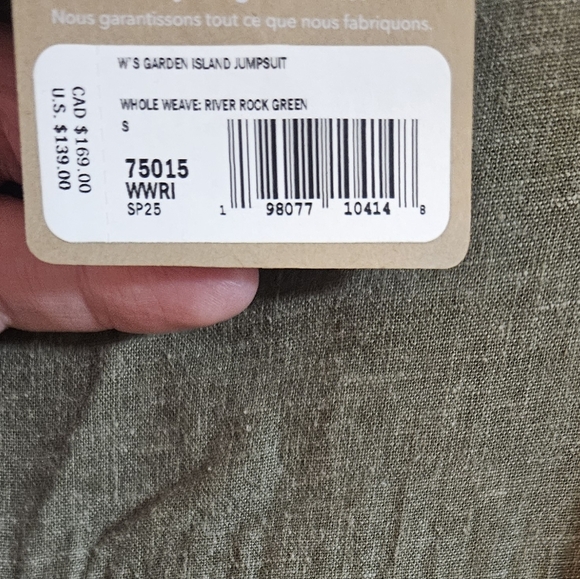 Patagonia Women's Garden Island Jumpsuit: RIVER ROCK GREEN: NEW WITH TAGS: SZ S - Picture 3 of 4